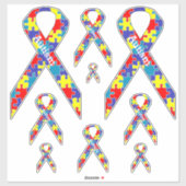 Sticker [Pièces de puzzle] Sensibilisation sur l'autisme R (Feuille)