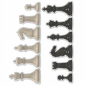 Sticker Pièces d'échecs noir et ivoire CustomCut Vinyl Sti (Devant)