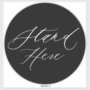 Sticker Pied noir et blanc ici 6 pieds Marqueur grand étag