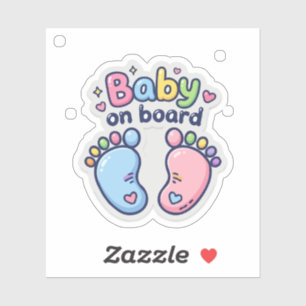 Sticker Pieds de bébé mignon à bord