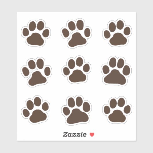 Sticker Pieds de chien Empreintes de pattes Canine Emprein (Feuille)