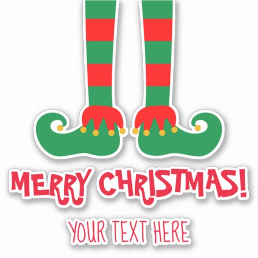 Sticker Pieds-elfes amusant sur mesure Noël baiser vinyle (Devant)