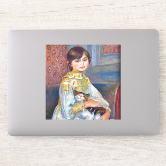 Sticker Pierre-Auguste Renoir - Enfant avec chat (Ordinateur)