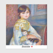 Sticker Pierre-Auguste Renoir - Enfant avec chat (Feuille)