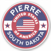Sticker PIERRE, Dakota du Sud (Devant)