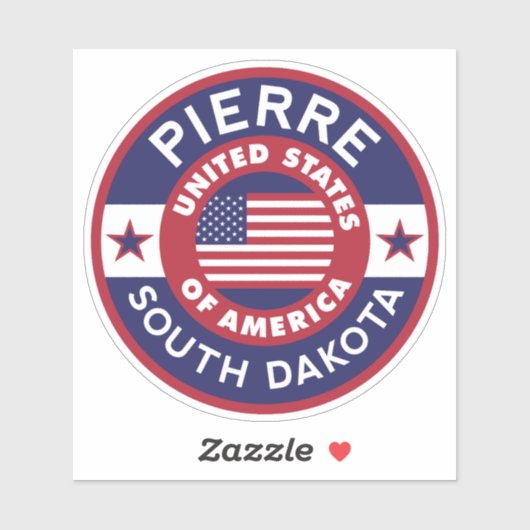 Sticker PIERRE, Dakota du Sud (Feuille)
