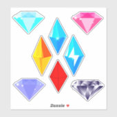 Sticker Pierres précieuses (beaucoup de couleurs) Élégant  (Feuille)