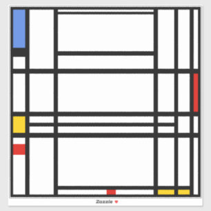 Sticker Piet Mondrian, Composition 10