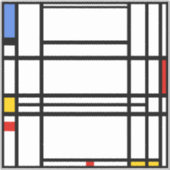 Sticker Piet Mondrian, Composition 10 (Devant)