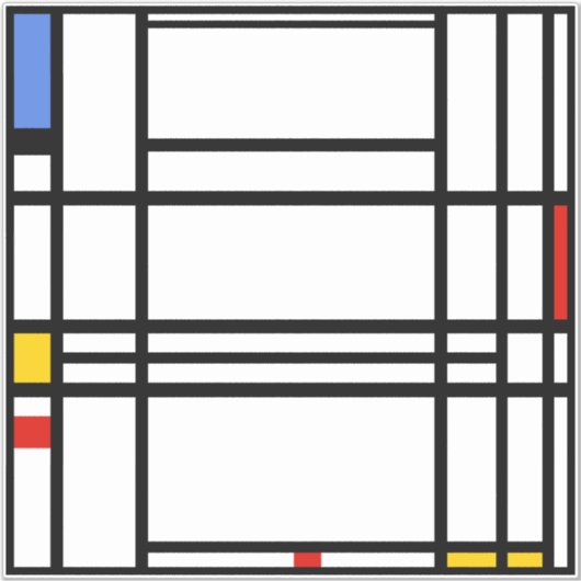 Sticker Piet Mondrian, Composition 10 (Devant)
