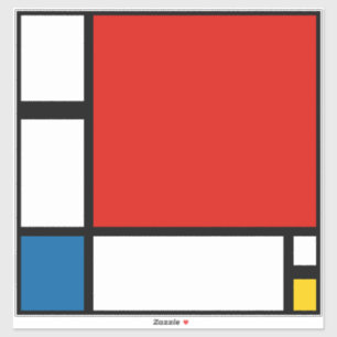 Sticker Piet Mondrian, Composition ii