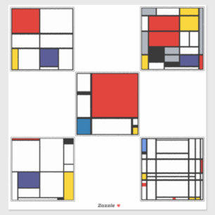 Sticker Piet Mondrian Peintures d'Art Moderne