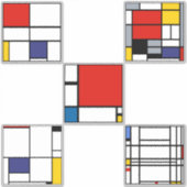 Sticker Piet Mondrian Peintures d'Art Moderne (Devant)