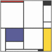 Sticker Piet Mondrian, Tableau 1 (Devant)