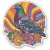 Sticker Pigeon à fleurs (Devant)