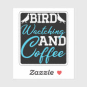 Sticker Pigeons Amour, Oiseaux À Observer Et Café (Feuille)