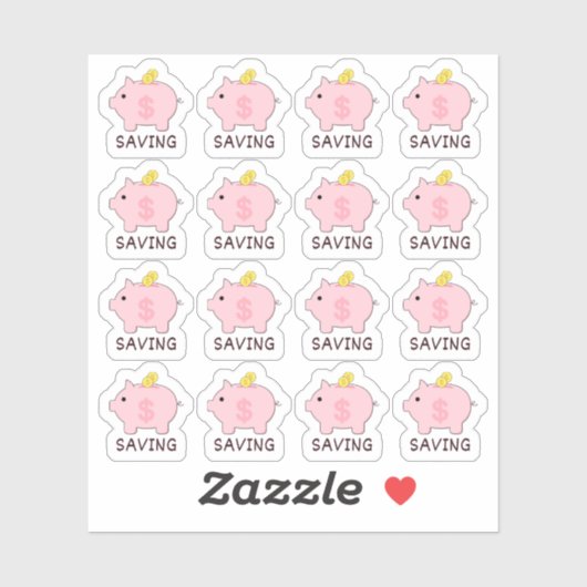 Sticker Piggy Bank Saving Tracker Bujo Planner (Feuille)