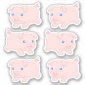 Sticker Piglet de porc mignon, série de 6 (Devant)