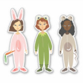 Sticker Pijama de fête fille mignonne (Devant)