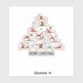 Sticker Pilates Santa Reformer Christmas (Feuille)