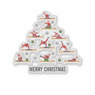 Sticker Pilates Santa Reformer Noël