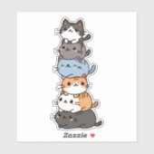 Sticker Pile De Chats (Feuille)