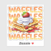 Sticker Pile de gaufres recouverte de fraises (Feuille)