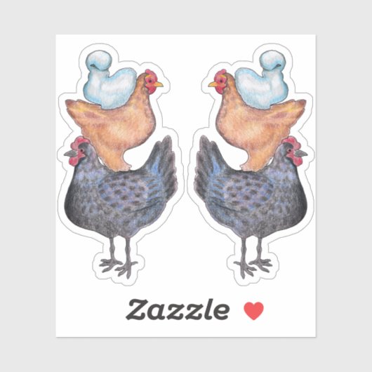 Sticker Pile de poulets (Feuille)