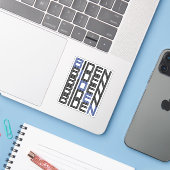 Sticker pile de texte de trait (Ordinateur portable avec iPhone)