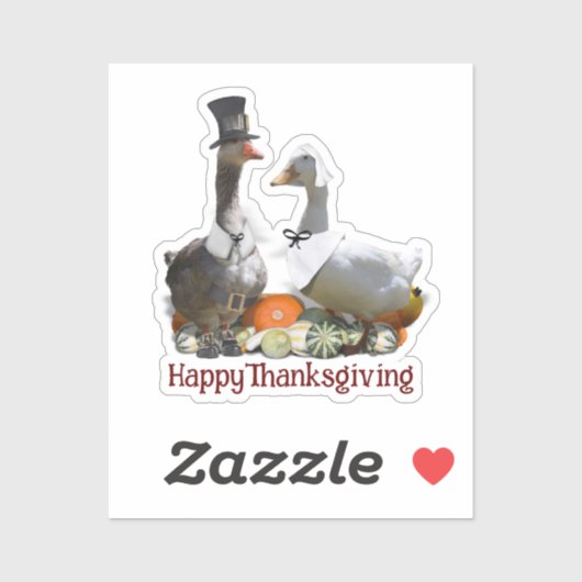 Sticker Pilgrim Goose Duck Thanksgiving  (Feuille)