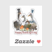 Sticker Pilgrim Goose Ducks Thanksgiving  (Feuille)