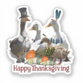 Sticker Pilgrim Goose Ducks Thanksgiving (Recto)