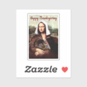 Sticker Pilgrim Mona Lisa Thanksgiving  (Feuille)