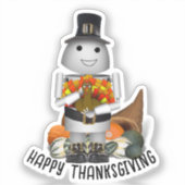 Sticker Pilgrim Robot et Turquie Thanksgiving (Recto)