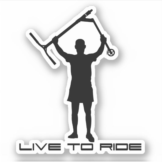 Sticker Pilote de trottinette. Vivez pour monter (Devant)