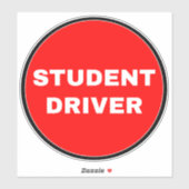 Sticker Pilote étudiant [Simple Red Sign] (Feuille)