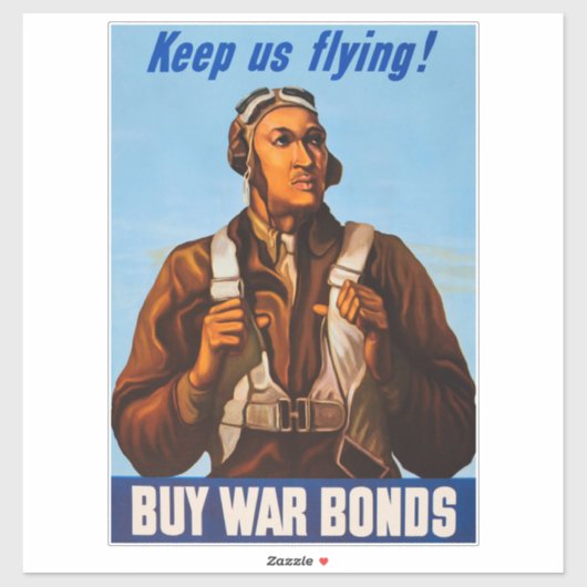 Sticker Pilotes d'aviation afro-américains de 2ÈME GUERRE  (Feuille)