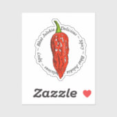Sticker Piments Bhut Jolokia (Feuille)