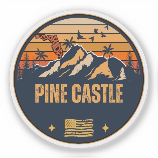 Sticker Pine Castle, Floride (Devant)