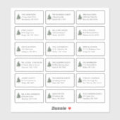 Sticker Pine Tree 18 Mariage Nom du bénéficiaire Adresse : (Feuille)