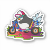Sticker Pingouin as Biker (Devant)