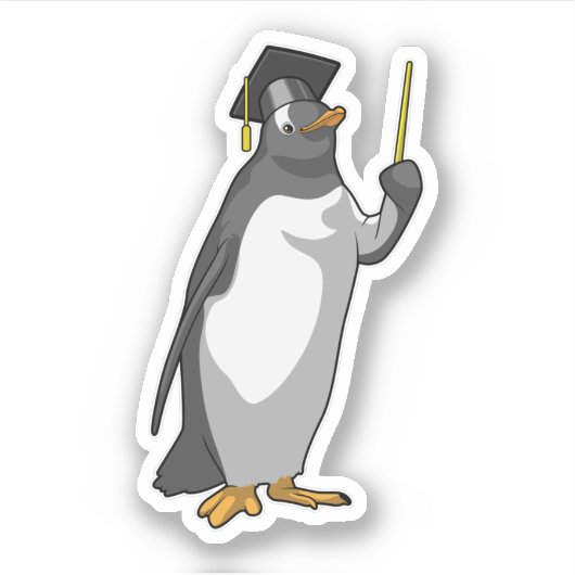 Sticker Pingouin as Teacher with Pointer (Devant)