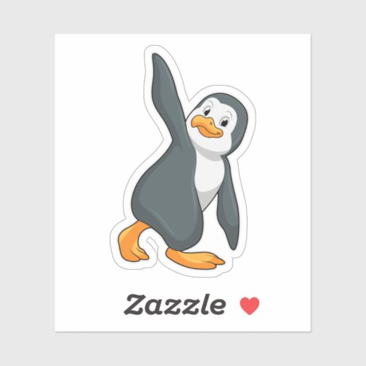 Sticker Pingouin au Yoga Exercice d'étirement (Feuille)