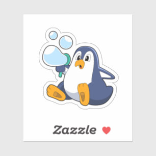 Sticker Pingouin avec bulles de savon.PNG