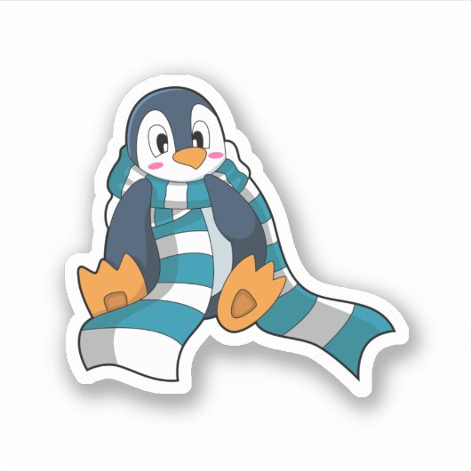 Sticker Pingouin avec Écharpe (Devant)