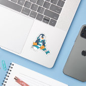 Sticker Pingouin avec Écharpe (Ordinateur portable avec iPhone)