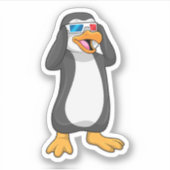 Sticker Pingouin avec lunettes (Devant)