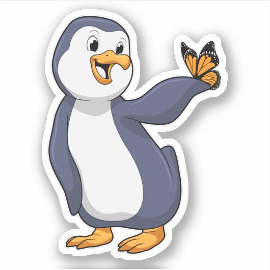 Sticker Pingouin avec papillon (Devant)
