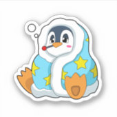 Sticker Pingouin avec thermomètre clinique (Devant)