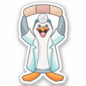 Sticker Pingouin comme docteur avec plâtre (Recto)